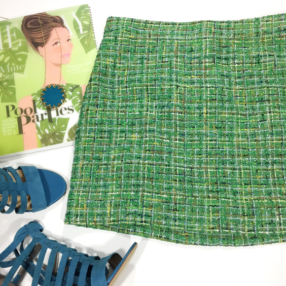 J. Crew Dresses & Skirts - J. Crew Green Tweed Mini Skirt